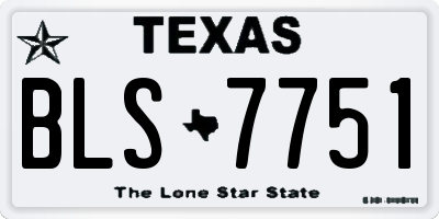 TX license plate BLS7751