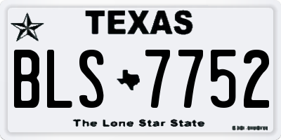 TX license plate BLS7752