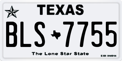 TX license plate BLS7755