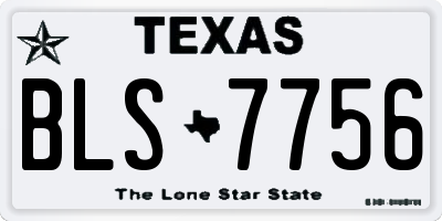 TX license plate BLS7756