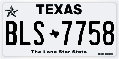 TX license plate BLS7758