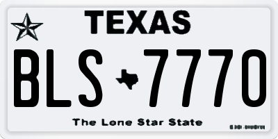 TX license plate BLS7770