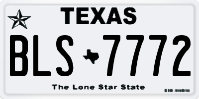 TX license plate BLS7772