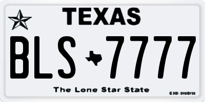 TX license plate BLS7777