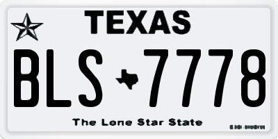 TX license plate BLS7778