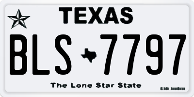 TX license plate BLS7797