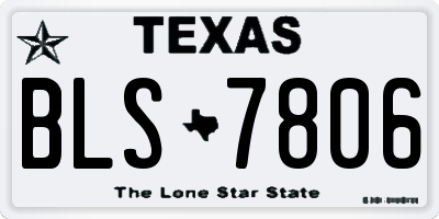 TX license plate BLS7806