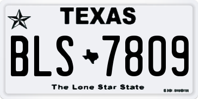 TX license plate BLS7809