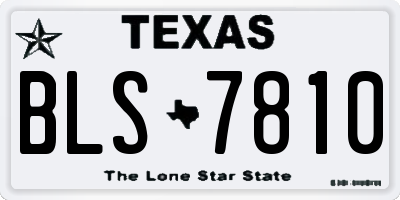 TX license plate BLS7810