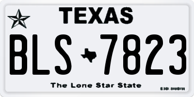 TX license plate BLS7823