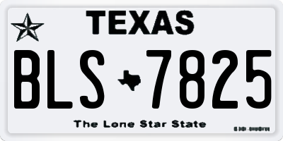 TX license plate BLS7825