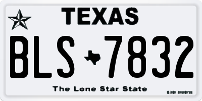 TX license plate BLS7832