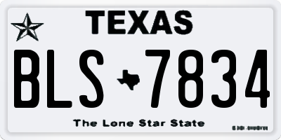 TX license plate BLS7834