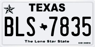 TX license plate BLS7835