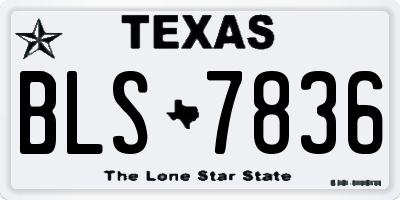 TX license plate BLS7836