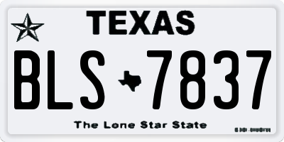 TX license plate BLS7837