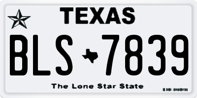 TX license plate BLS7839