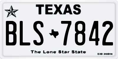 TX license plate BLS7842