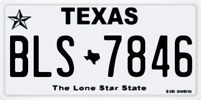 TX license plate BLS7846