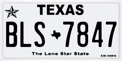 TX license plate BLS7847