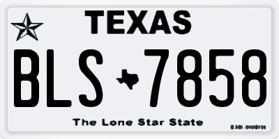 TX license plate BLS7858