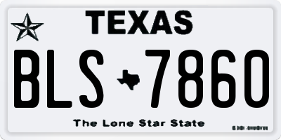 TX license plate BLS7860