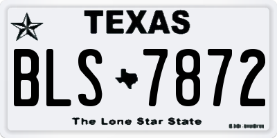 TX license plate BLS7872