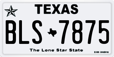 TX license plate BLS7875