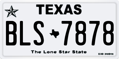 TX license plate BLS7878