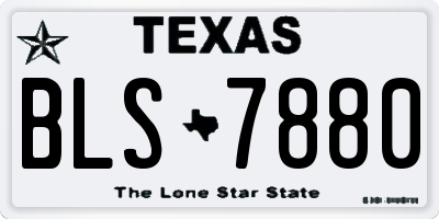 TX license plate BLS7880