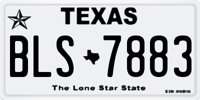 TX license plate BLS7883
