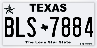 TX license plate BLS7884