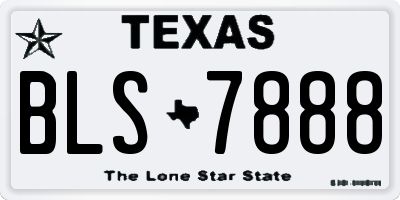 TX license plate BLS7888