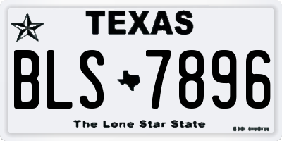 TX license plate BLS7896