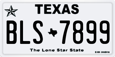 TX license plate BLS7899