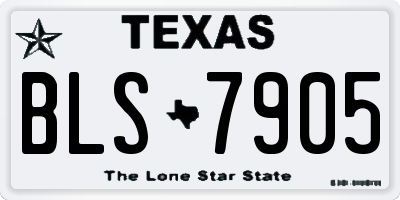 TX license plate BLS7905