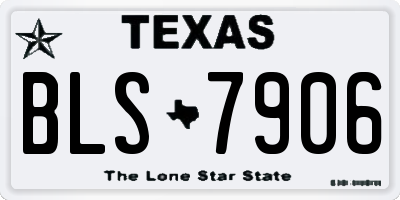 TX license plate BLS7906