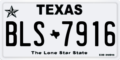 TX license plate BLS7916