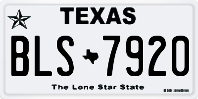 TX license plate BLS7920