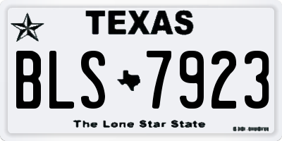 TX license plate BLS7923