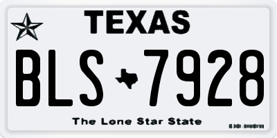TX license plate BLS7928