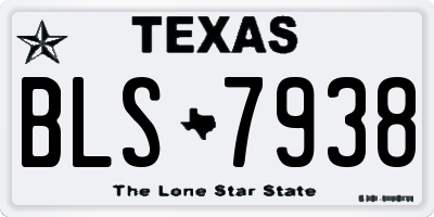 TX license plate BLS7938