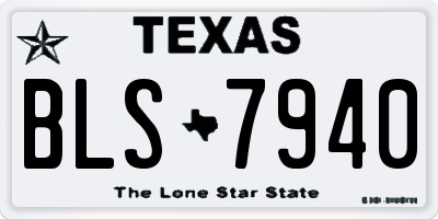 TX license plate BLS7940