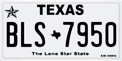 TX license plate BLS7950