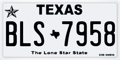 TX license plate BLS7958