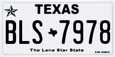 TX license plate BLS7978