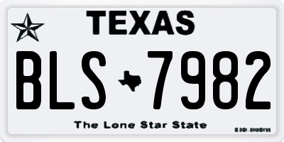 TX license plate BLS7982