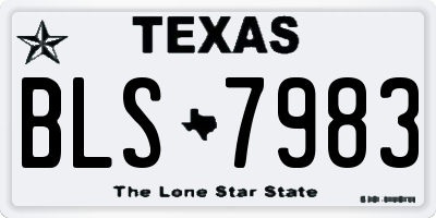 TX license plate BLS7983