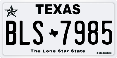 TX license plate BLS7985