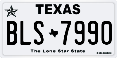 TX license plate BLS7990